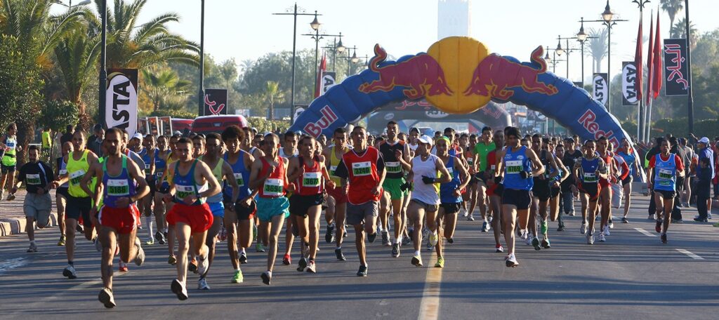 People racing at the Marrakech Marathon