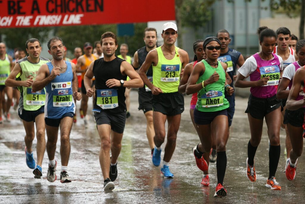 Participants competing in the Beirut Marathon