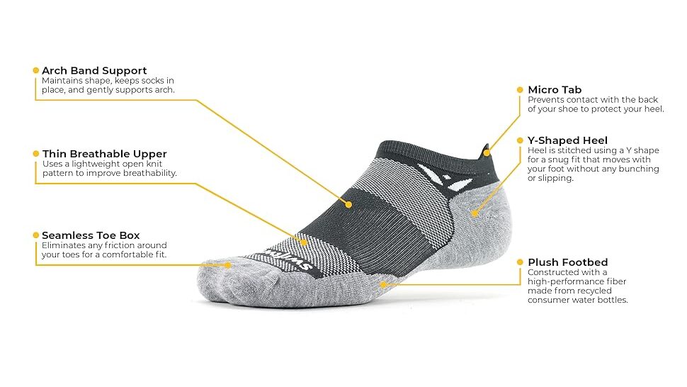 Swiftwick Maxus Zero Tab Running Socks +Features