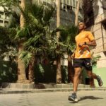 A man running in the Jeddah Historic Half Marathon