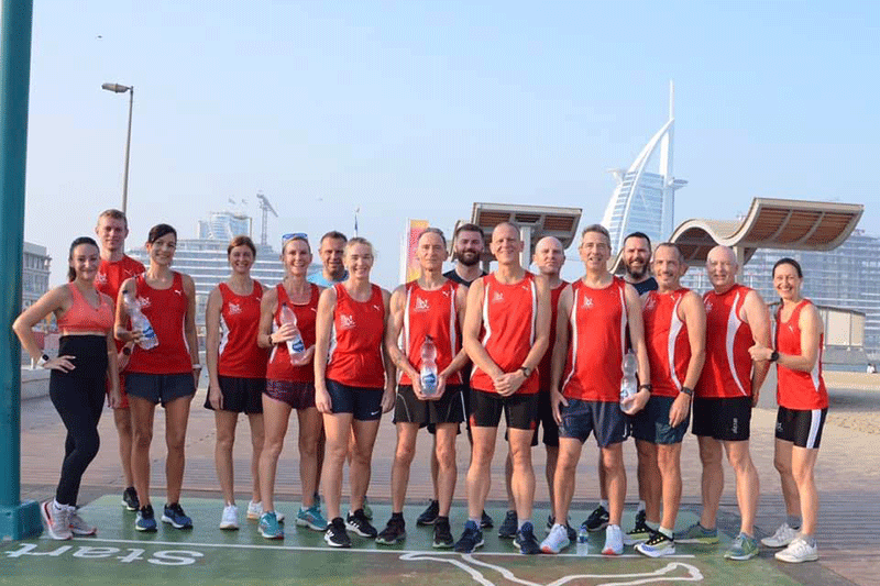 A picture of a group of athletes in a Running Club