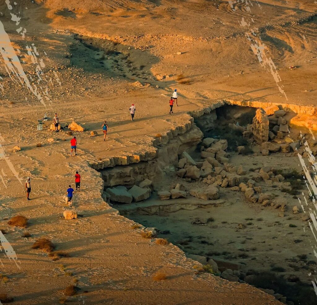 People Running in the Wadi Degla Protectorate 