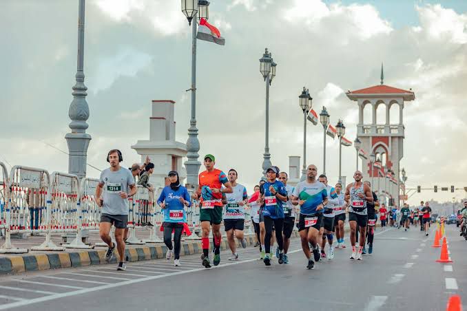 People Running at the Alexandria Marathon