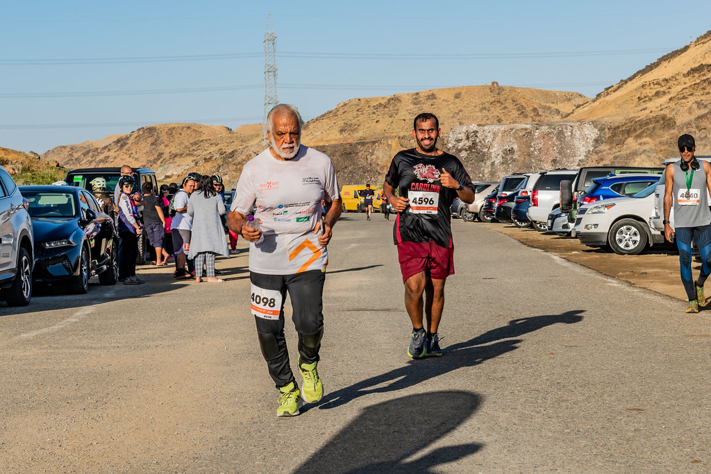 Participants running in one of the Jeddah Trail Runners Event