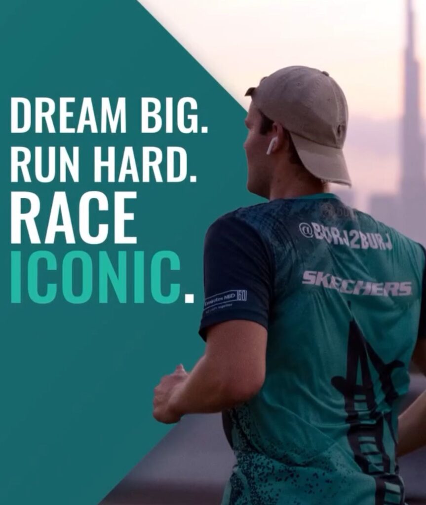 A quote that says "Dream Big. Run Hard. Race Iconic."