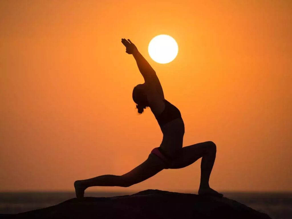 A woman doing yoga