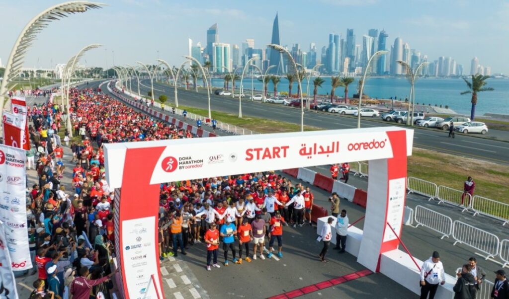 Participants Running at the Doha Marathon