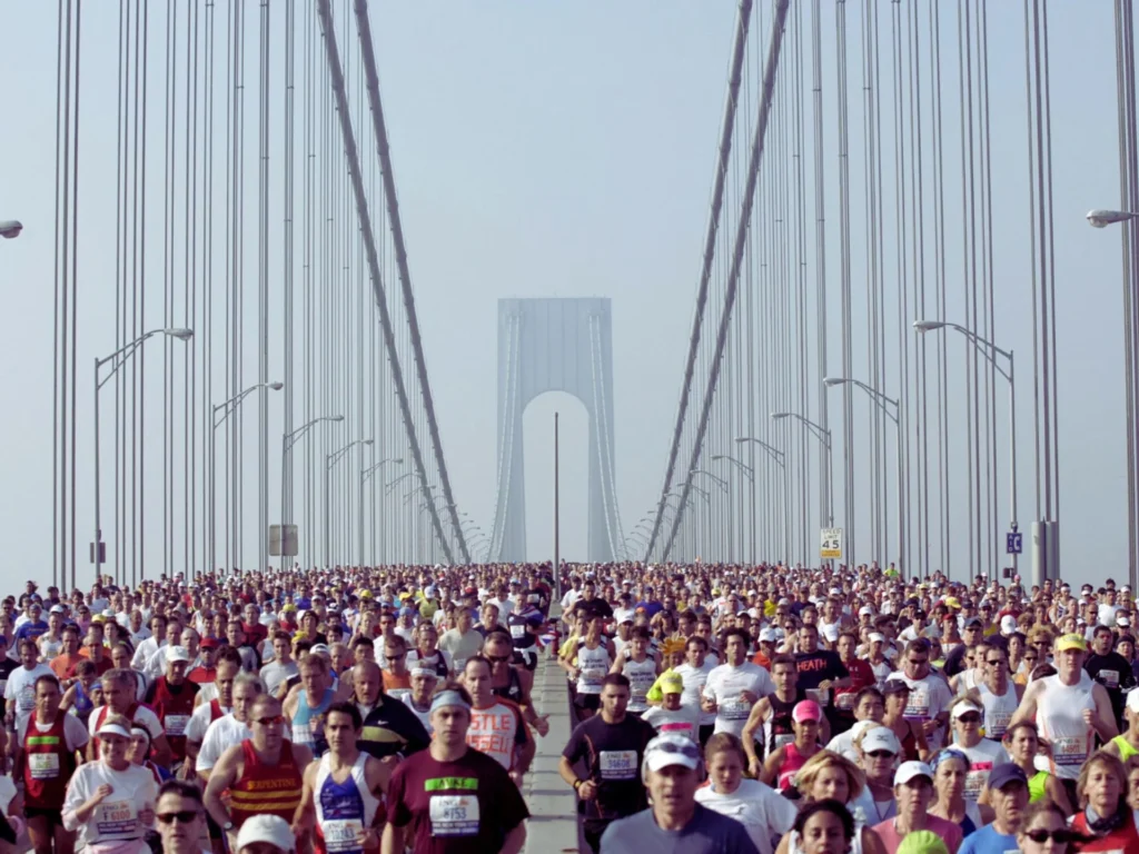 Participants running at the NYC Marathon