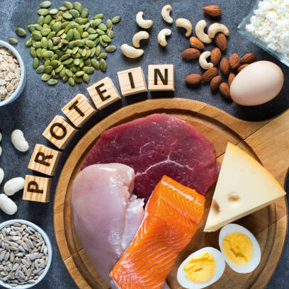 High proteins food as meat, fish, dairy, eggs, buckwheat, oatmeal, nuts, bean, and pumpkin seed.