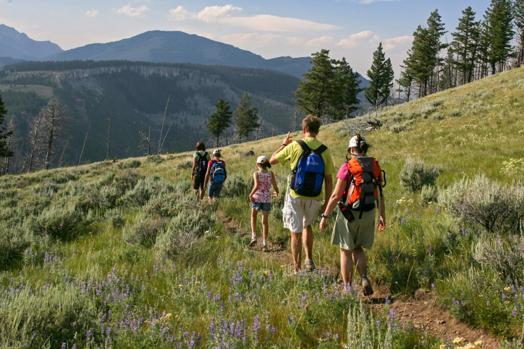 A family going on a hike